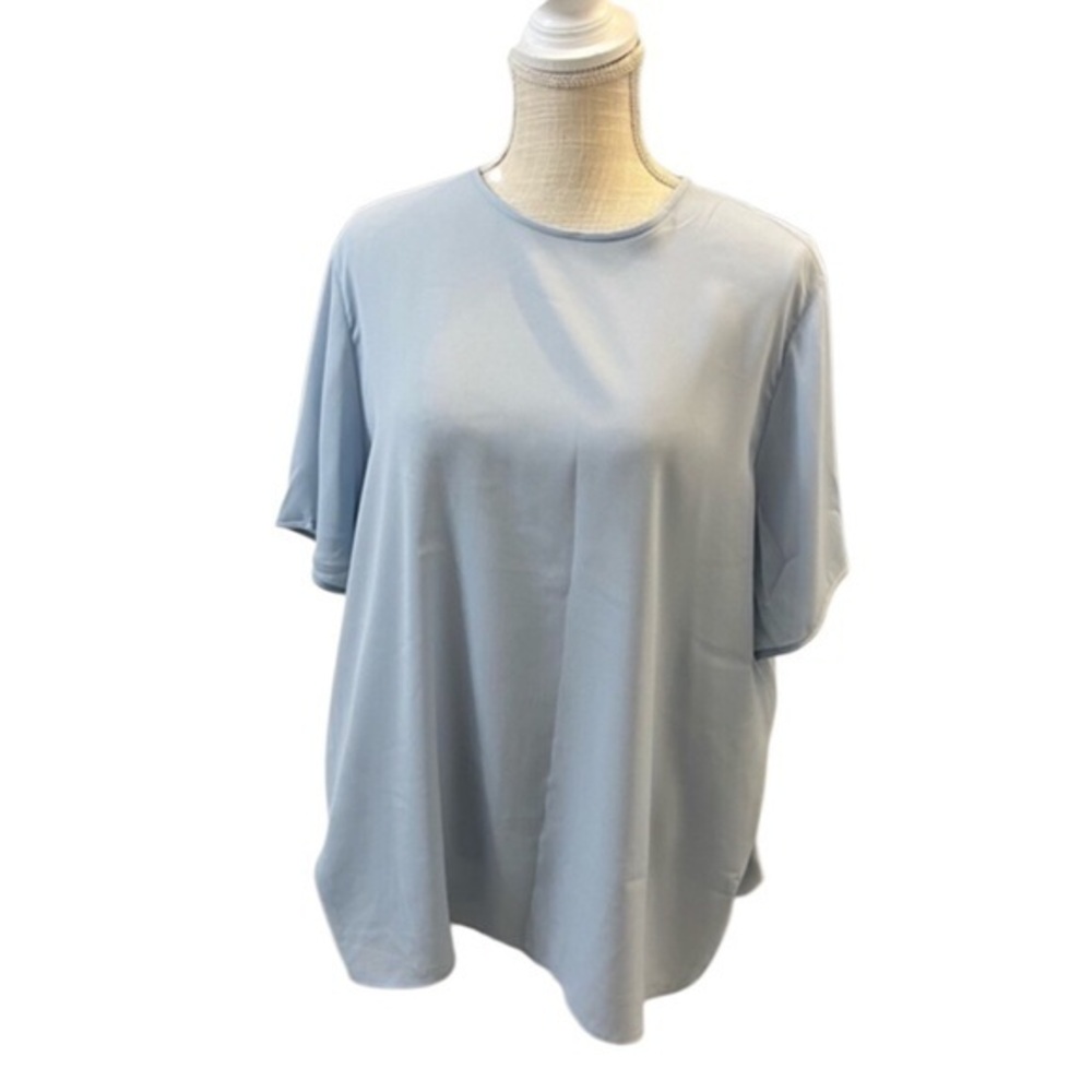 Rena Rowan Sky Blue Short Sleeve Top 16W